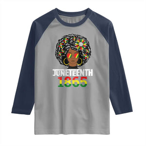 Afro Black Queen Juneteenth 1865 Raglan Shirt TS01 Sport Gray Navy Print Your Wear