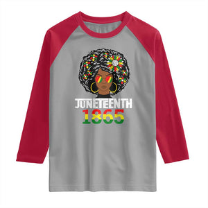 Afro Black Queen Juneteenth 1865 Raglan Shirt TS01 Sport Gray Red Print Your Wear