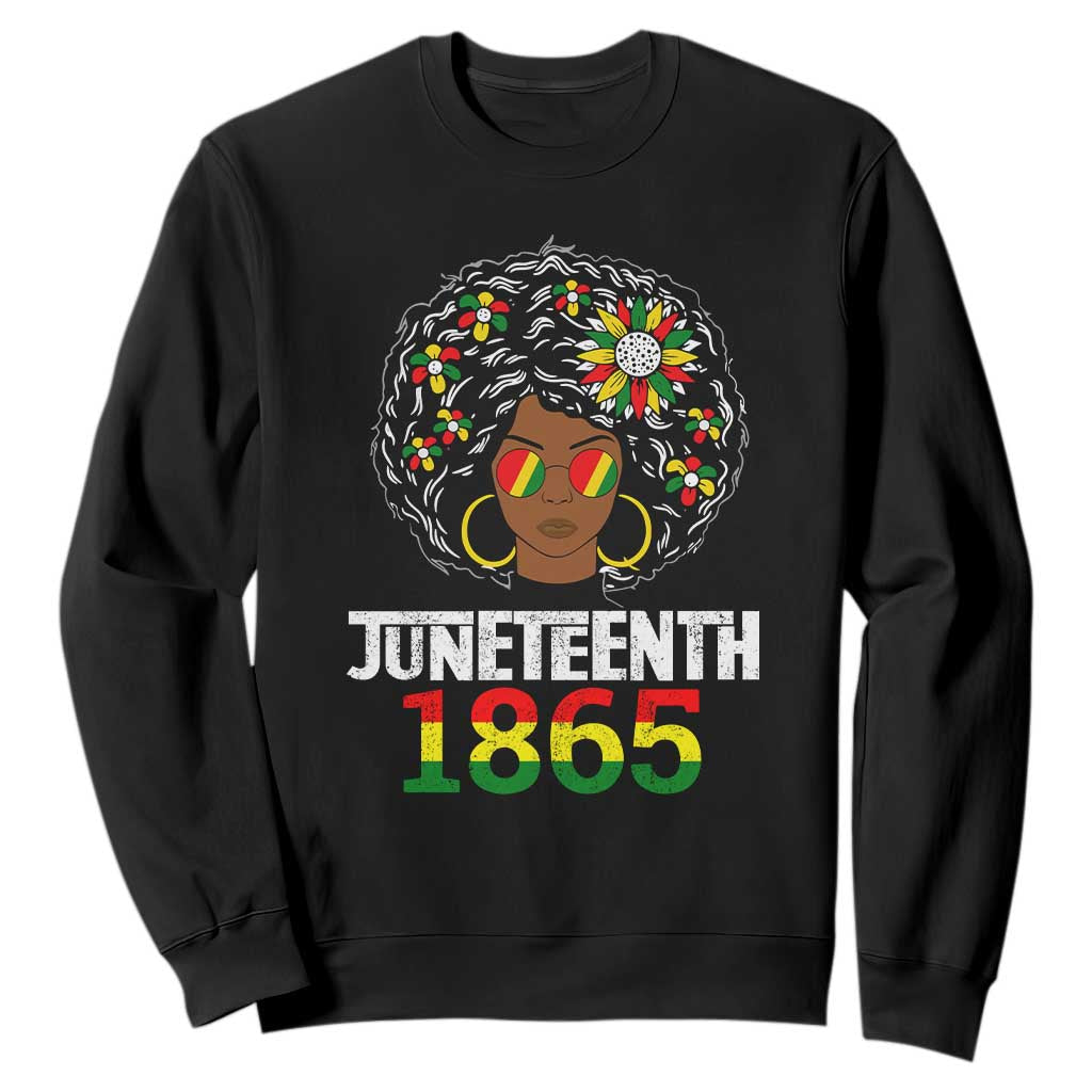 Black Queen 1865 Juneteenth Sweatshirt TS01 Black Printyourwear