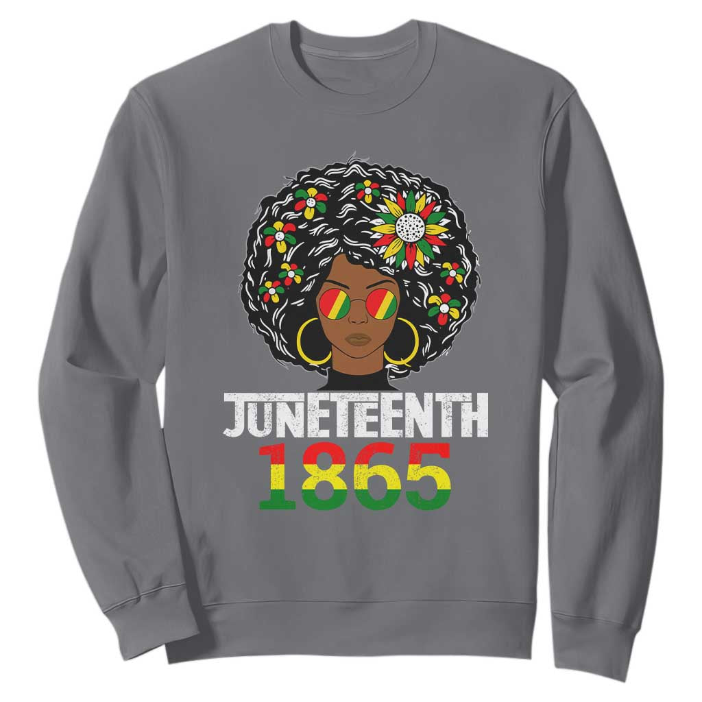 Black Queen 1865 Juneteenth Sweatshirt TS01 Charcoal Printyourwear