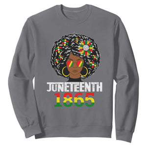 Black Queen 1865 Juneteenth Sweatshirt TS01 Charcoal Printyourwear