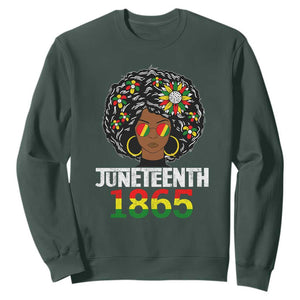 Black Queen 1865 Juneteenth Sweatshirt TS01 Dark Forest Green Printyourwear