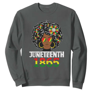 Black Queen 1865 Juneteenth Sweatshirt TS01 Dark Heather Printyourwear