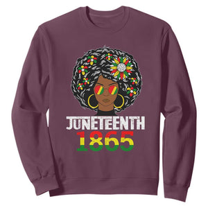 Black Queen 1865 Juneteenth Sweatshirt TS01 Maroon Printyourwear