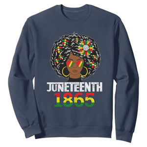 Black Queen 1865 Juneteenth Sweatshirt TS01 Navy Printyourwear