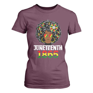 Afro Black Queen Juneteenth 1865 T Shirt For Women TS01 Maroon Print Your Wear