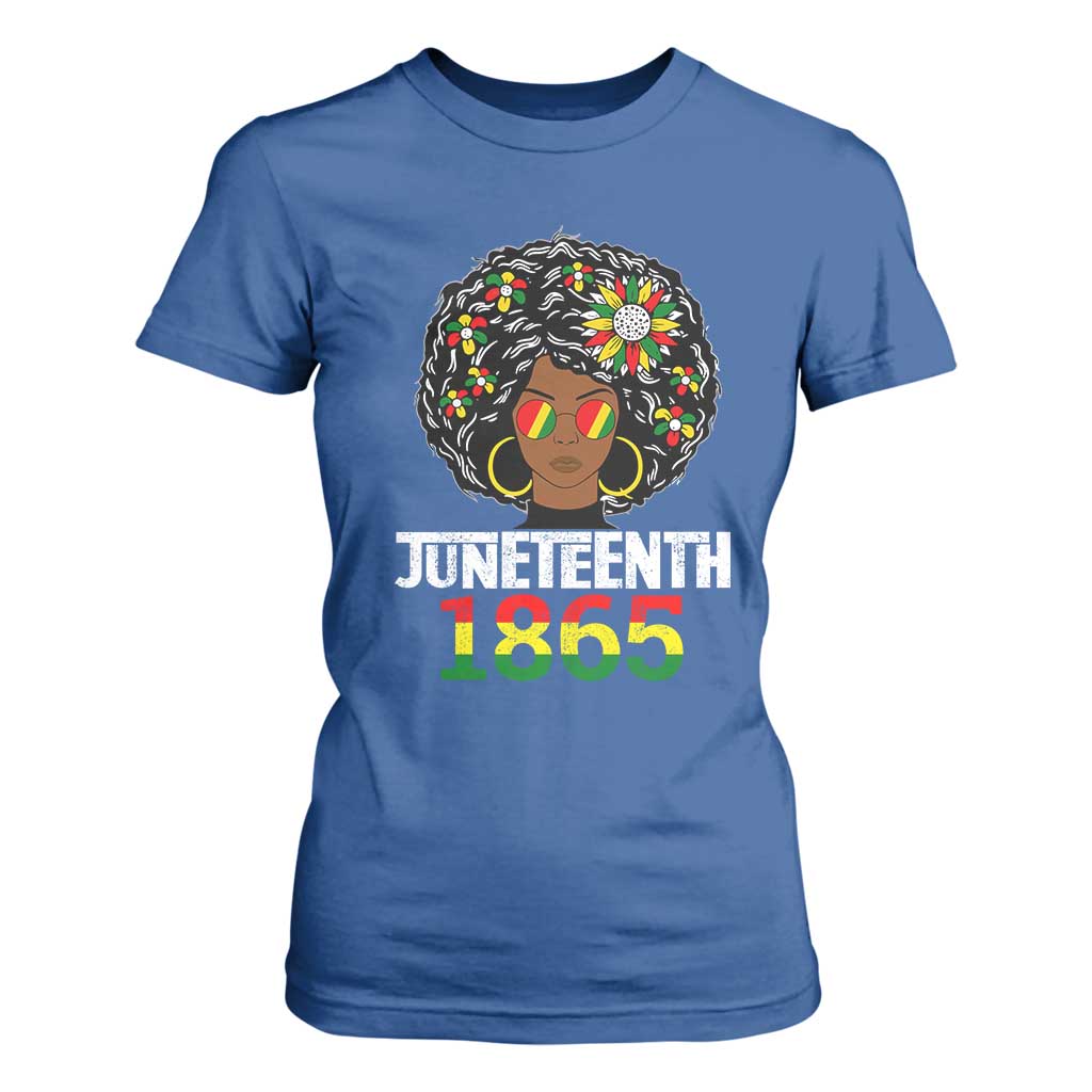 Afro Black Queen Juneteenth 1865 T Shirt For Women TS01 Royal Blue Print Your Wear