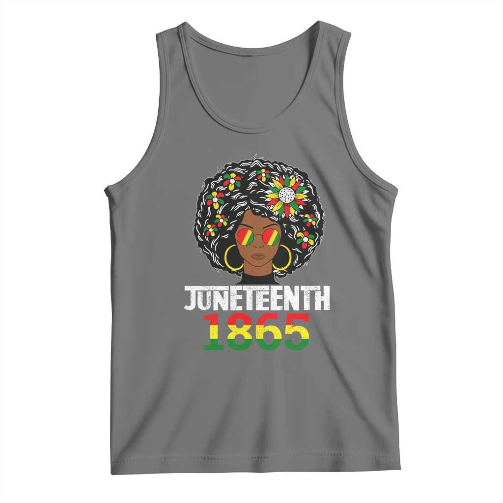 Afro Black Queen Juneteenth 1865 Tank Top TS01 Black Heather Print Your Wear