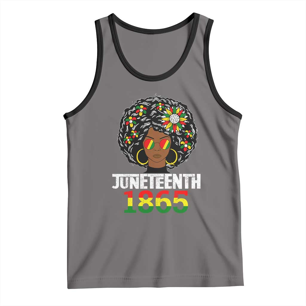 Afro Black Queen Juneteenth 1865 Tank Top TS01 Deep Heather Black Print Your Wear