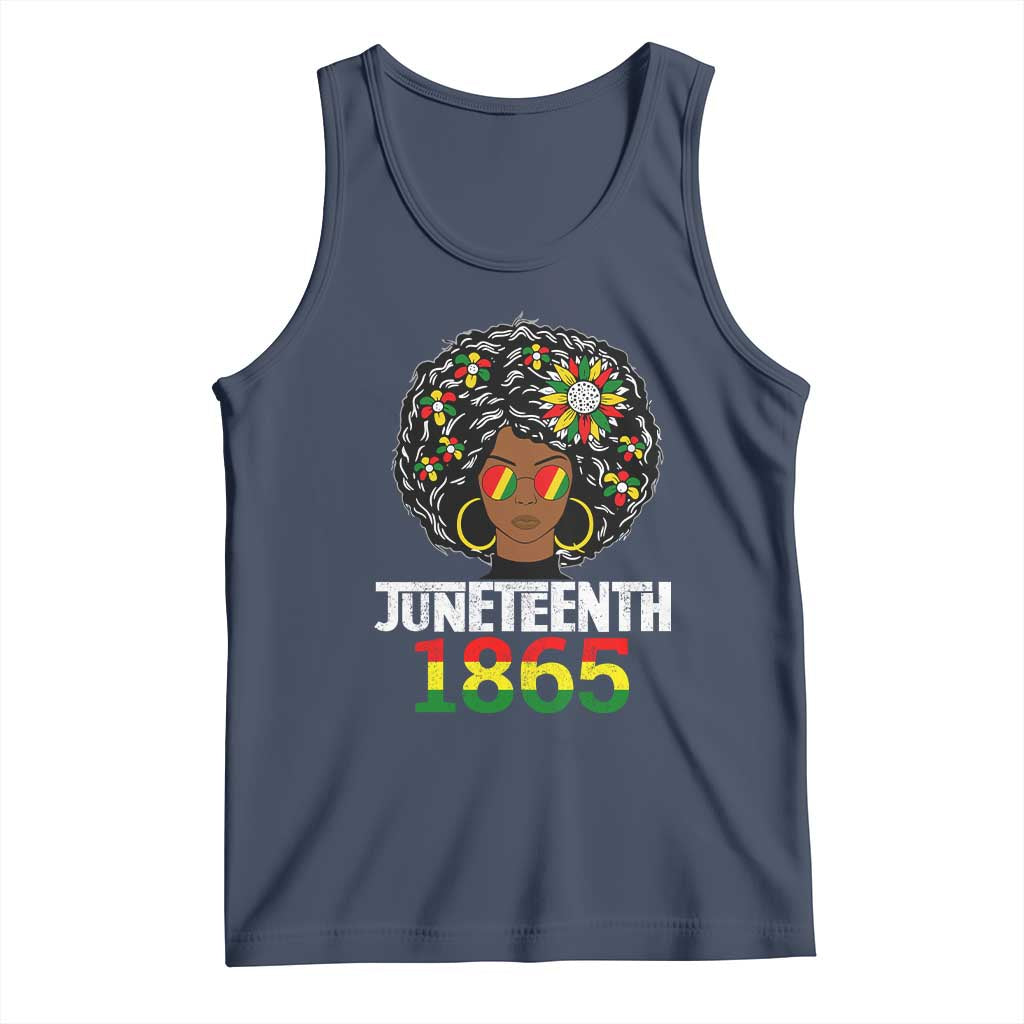 Afro Black Queen Juneteenth 1865 Tank Top TS01 Navy Print Your Wear