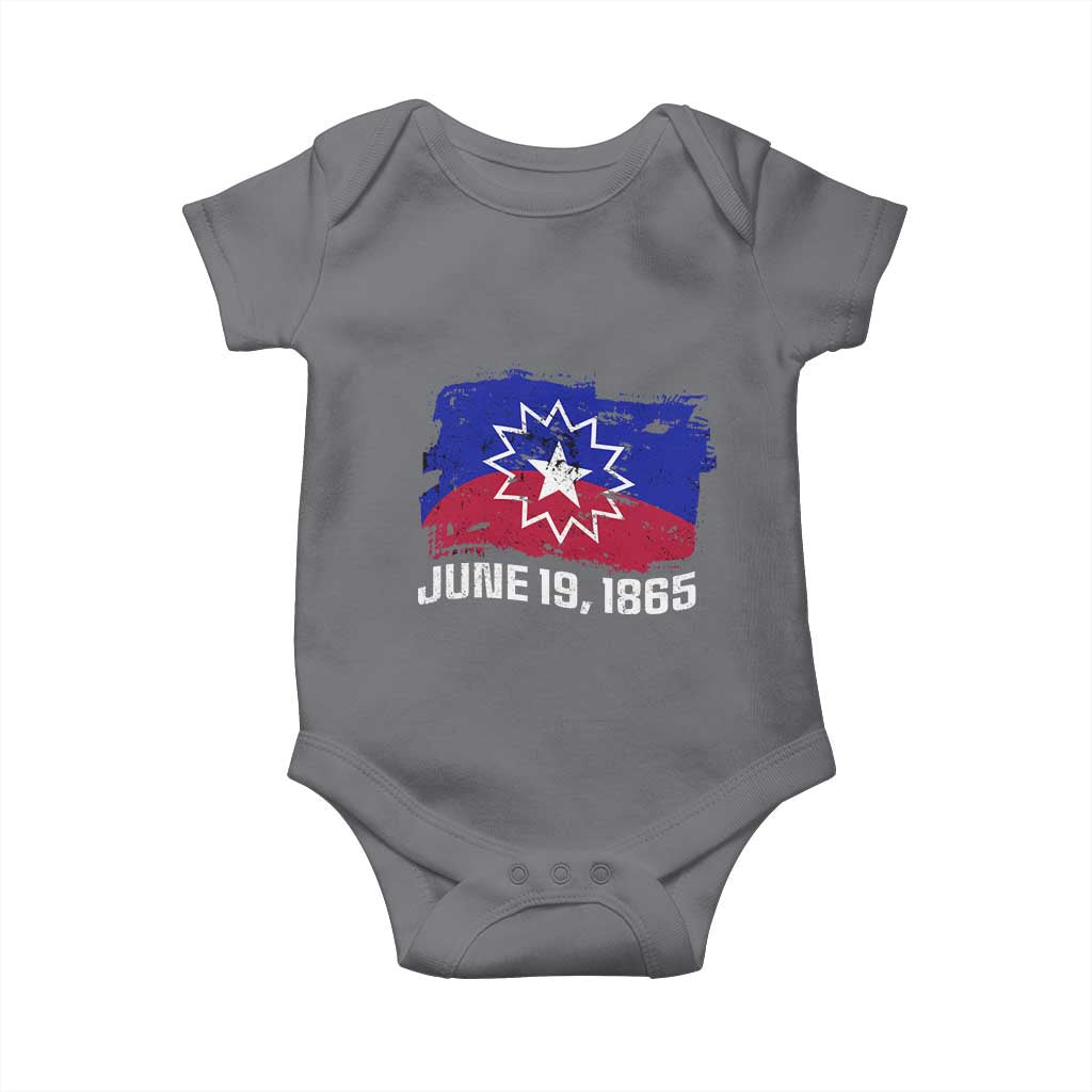 Juneteenth Flag 1865 Baby Onesie Black Freedom Black History TS01 Charcoal Print Your Wear
