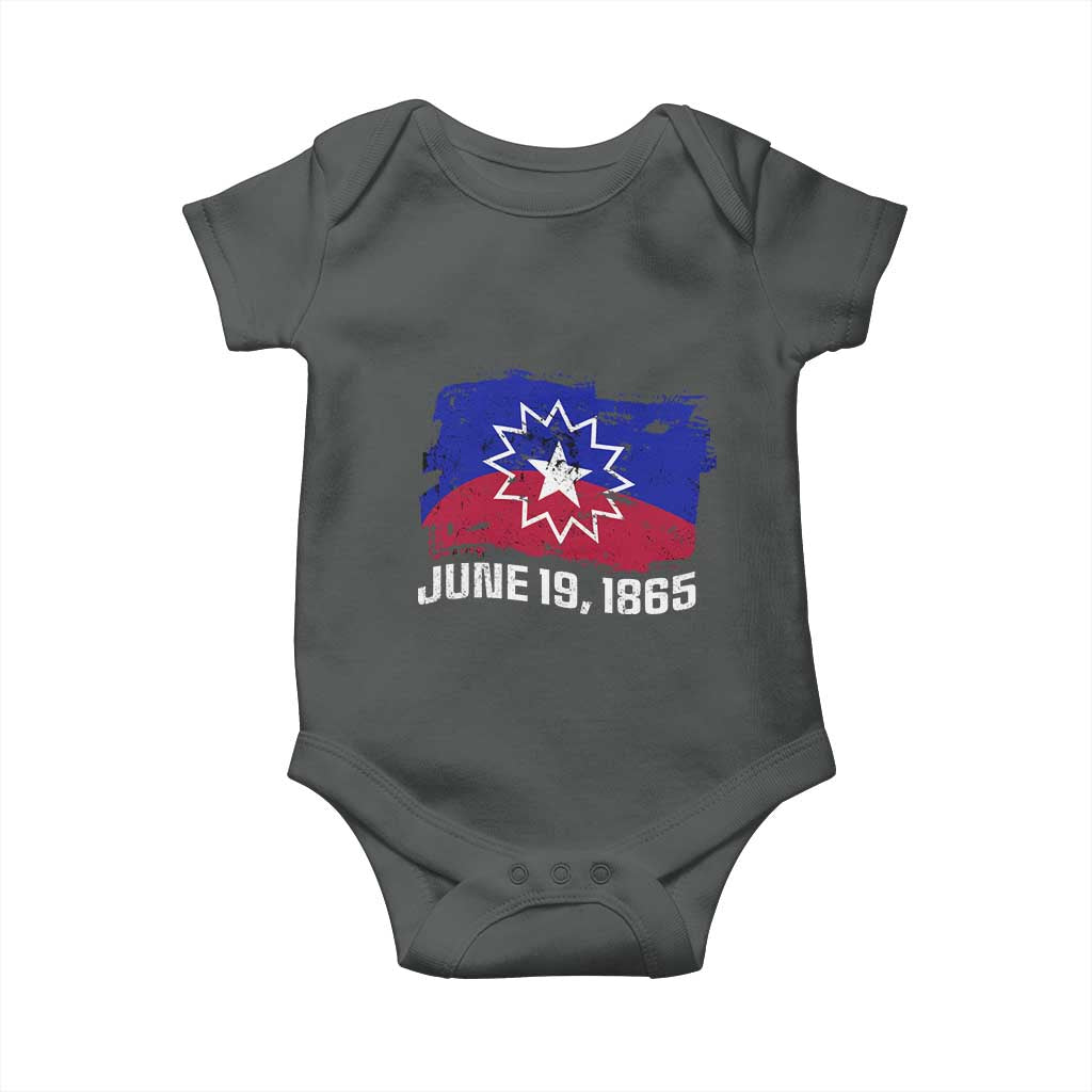 Juneteenth Flag 1865 Baby Onesie Black Freedom Black History TS01 Dark Heather Print Your Wear