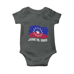 Juneteenth Flag 1865 Baby Onesie Black Freedom Black History TS01 Dark Heather Print Your Wear