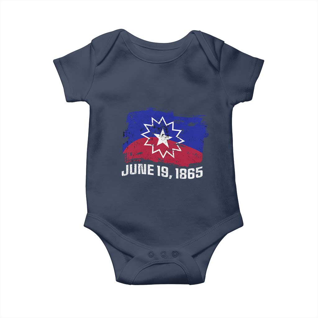 Juneteenth Flag 1865 Baby Onesie Black Freedom Black History TS01 Navy Print Your Wear