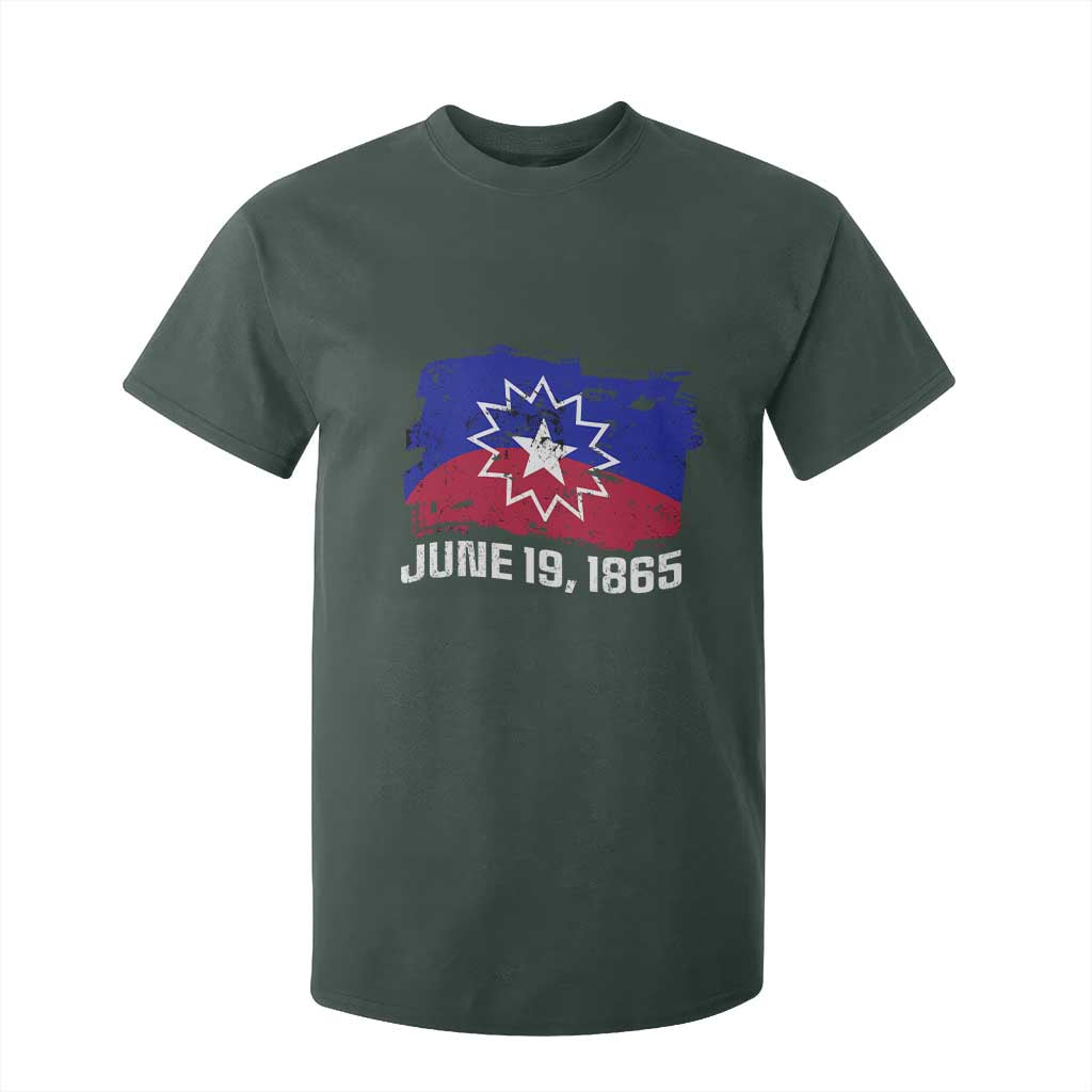 Juneteenth Flag 1865 T Shirt For Kid Black Freedom Black History TS01 Dark Forest Green Print Your Wear