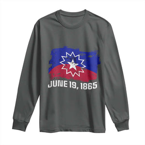 Juneteenth Flag 1865 Long Sleeve Shirt Black Freedom Black History TS01 Dark Heather Print Your Wear