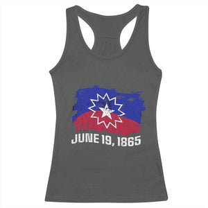 Juneteenth Flag 1865 Racerback Tank Top Black Freedom Black History TS01 Dark Heather Print Your Wear