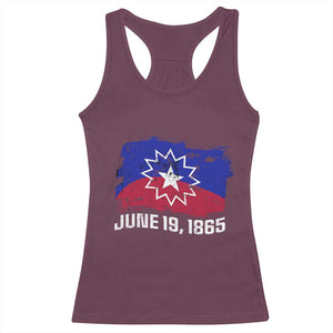 Juneteenth Flag 1865 Racerback Tank Top Black Freedom Black History TS01 Maroon Print Your Wear