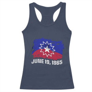 Juneteenth Flag 1865 Racerback Tank Top Black Freedom Black History TS01 Navy Print Your Wear