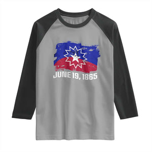 Juneteenth Flag 1865 Raglan Shirt Black Freedom Black History TS01 Sport Gray Black Print Your Wear