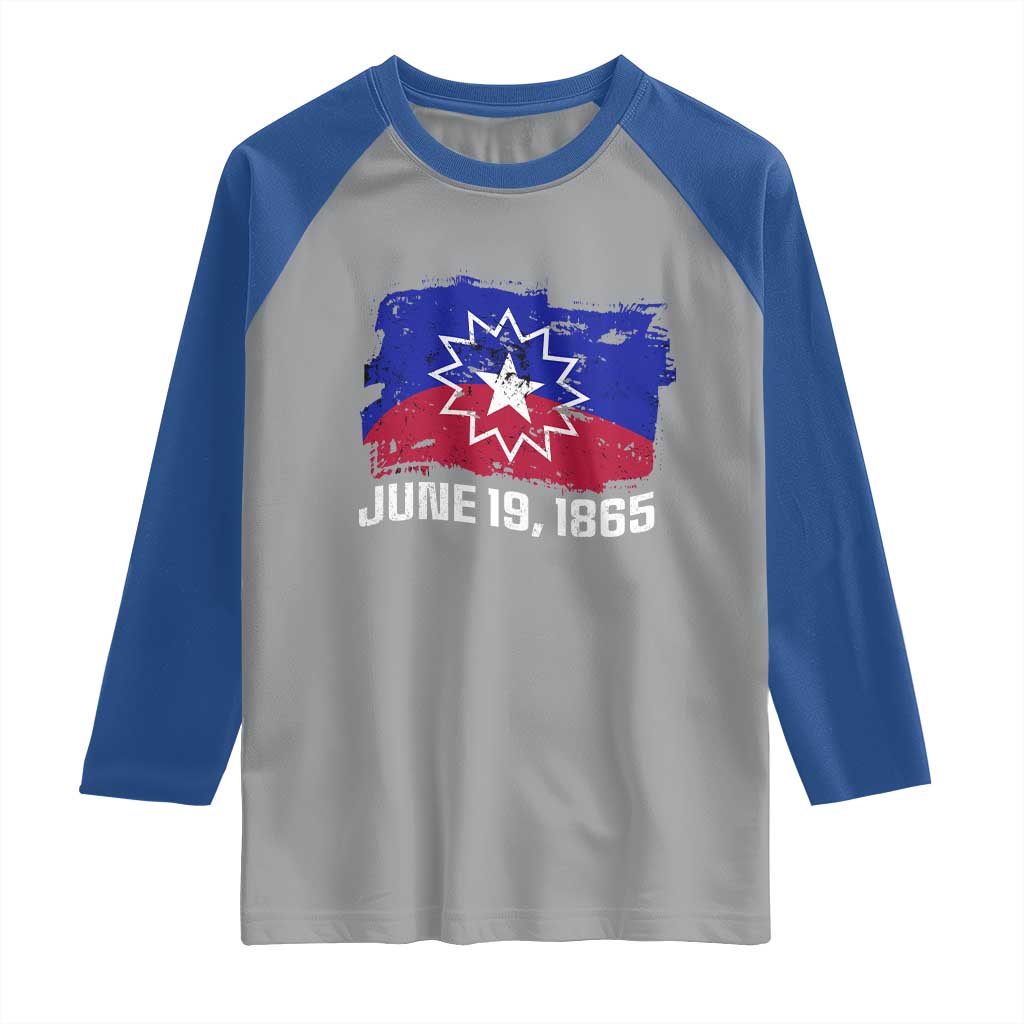Juneteenth Flag 1865 Raglan Shirt Black Freedom Black History TS01 Sport Gray Royal Print Your Wear