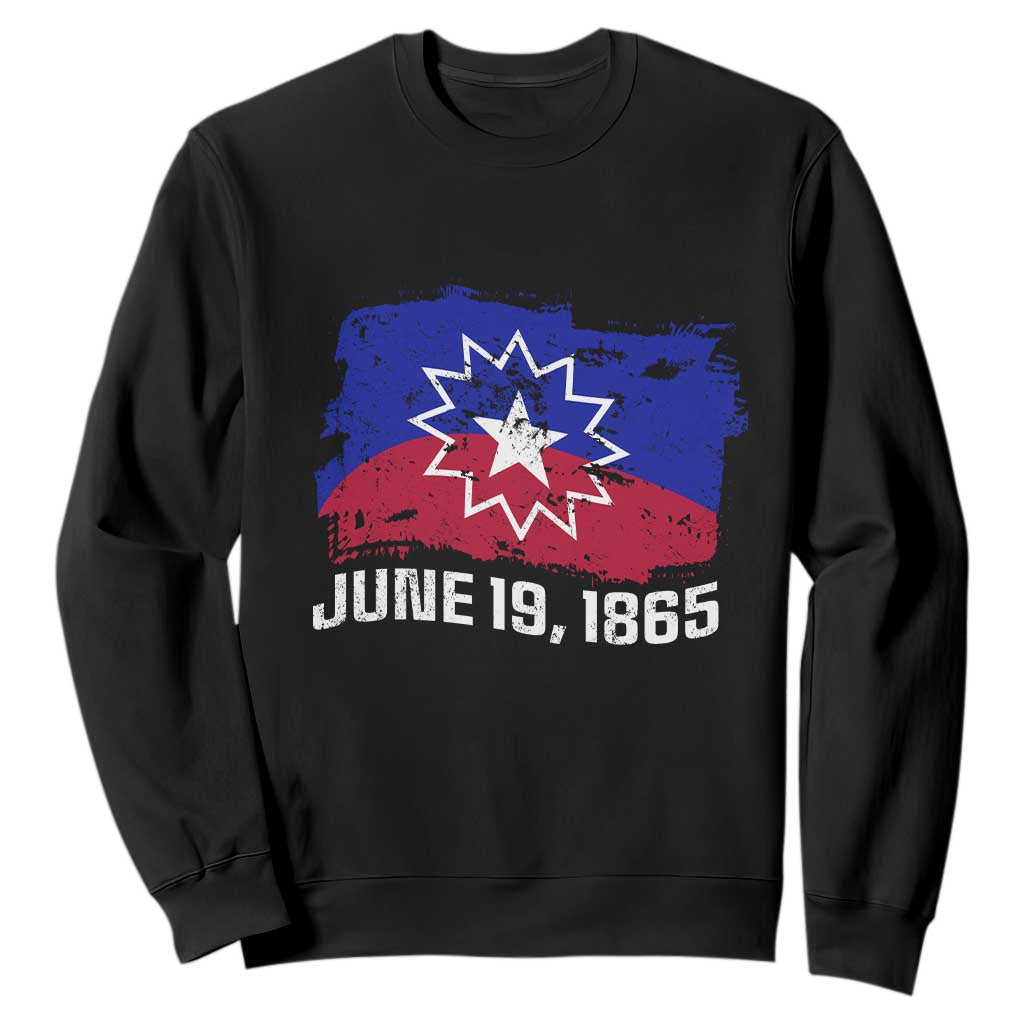Juneteenth Flag Sweatshirt Black Freedom Black History TS01 Black Printyourwear