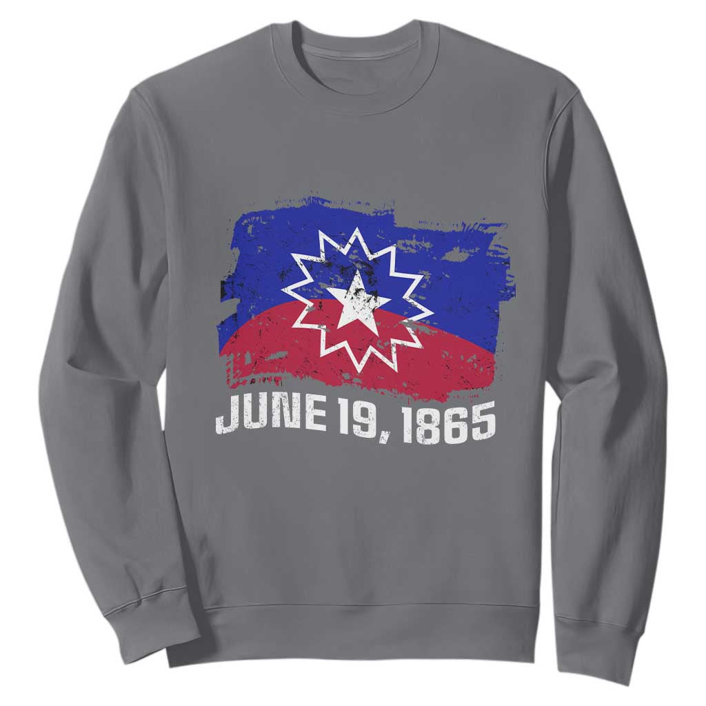 Juneteenth Flag Sweatshirt Black Freedom Black History TS01 Charcoal Printyourwear