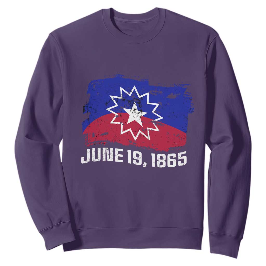 Juneteenth Flag Sweatshirt Black Freedom Black History TS01 Purple Printyourwear