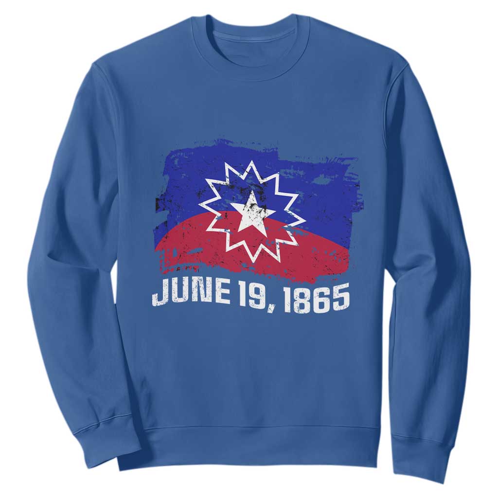Juneteenth Flag Sweatshirt Black Freedom Black History TS01 Royal Blue Printyourwear