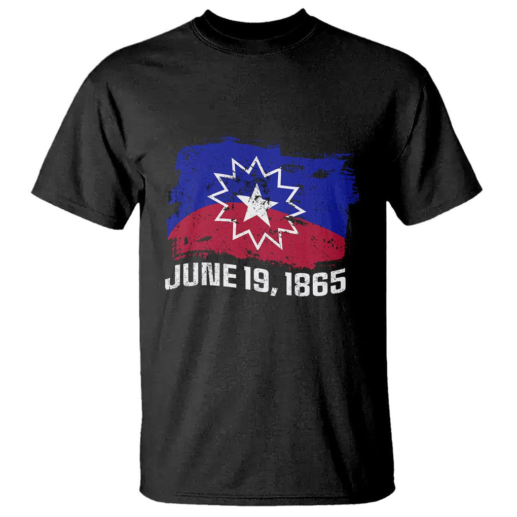 Juneteenth Flag T Shirt Black Freedom Black History TS01 Black Printyourwear