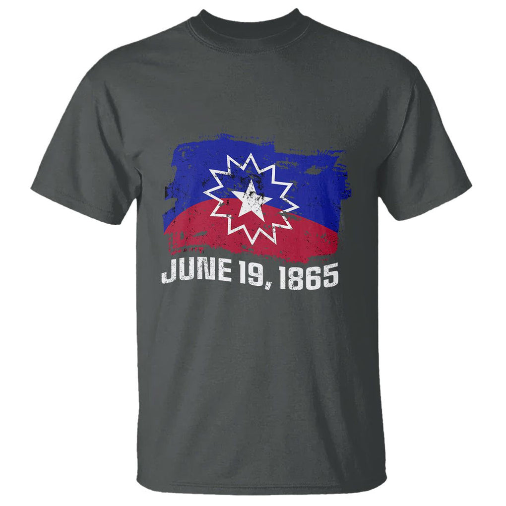 Juneteenth Flag T Shirt Black Freedom Black History TS01 Dark Heather Printyourwear