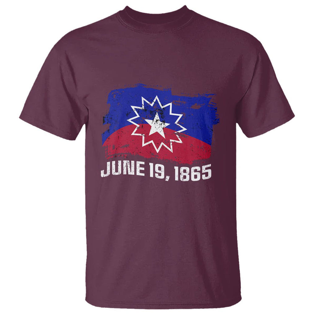 Juneteenth Flag T Shirt Black Freedom Black History TS01 Maroon Printyourwear