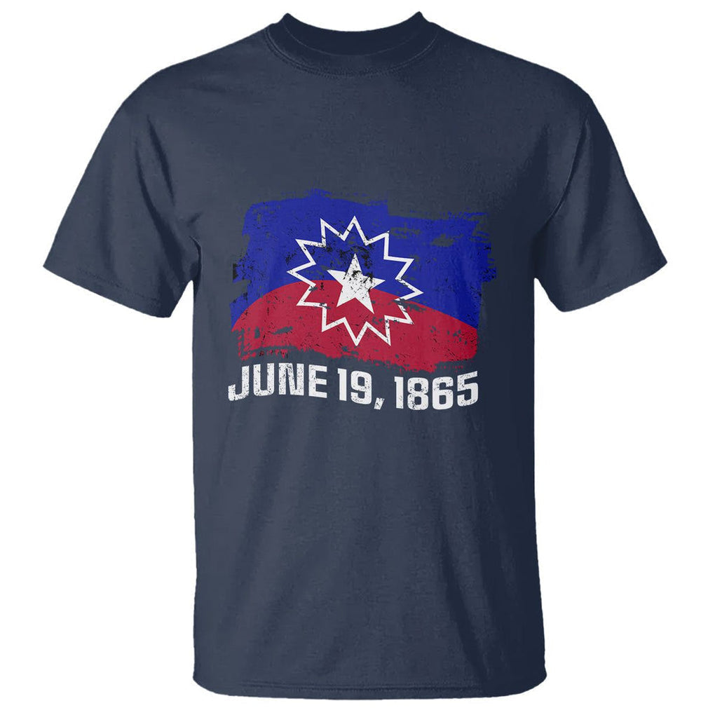 Juneteenth Flag T Shirt Black Freedom Black History TS01 Navy Printyourwear