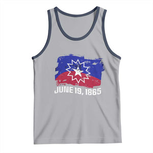 Juneteenth Flag 1865 Tank Top Black Freedom Black History TS01 Athletic Heather Navy Print Your Wear