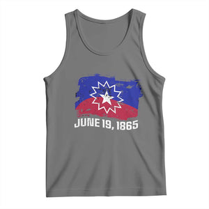 Juneteenth Flag 1865 Tank Top Black Freedom Black History TS01 Black Heather Print Your Wear
