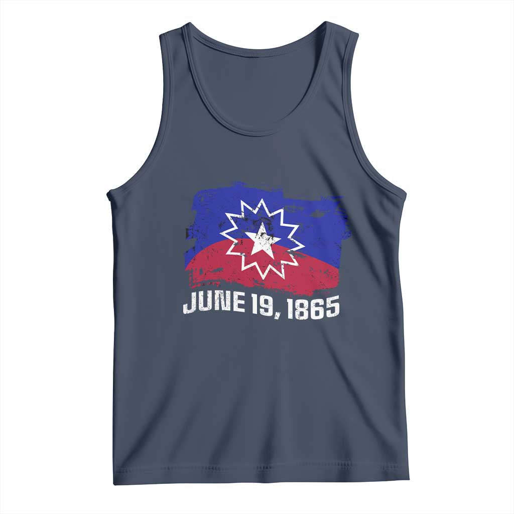 Juneteenth Flag 1865 Tank Top Black Freedom Black History TS01 Navy Print Your Wear