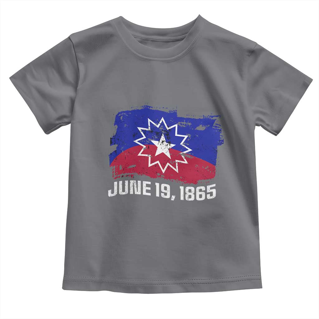 Juneteenth Flag 1865 Toddler T Shirt Black Freedom Black History TS01 Charcoal Print Your Wear