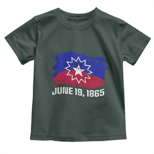 Juneteenth Flag 1865 Toddler T Shirt Black Freedom Black History TS01 Dark Forest Green Print Your Wear
