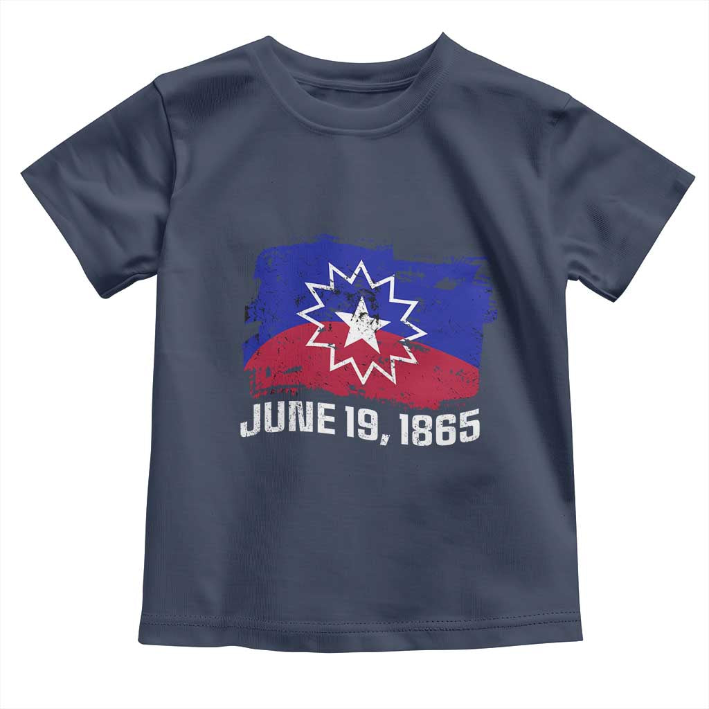 Juneteenth Flag 1865 Toddler T Shirt Black Freedom Black History TS01 Navy Print Your Wear