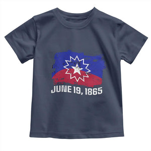Juneteenth Flag 1865 Toddler T Shirt Black Freedom Black History TS01 Navy Print Your Wear