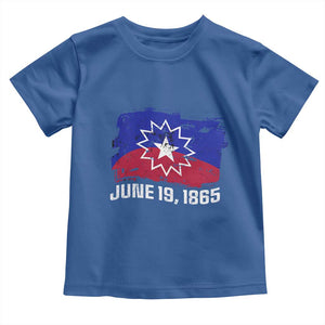 Juneteenth Flag 1865 Toddler T Shirt Black Freedom Black History TS01 Royal Blue Print Your Wear