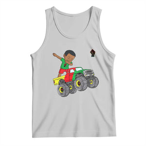 Funny Black History Tank Top African Kids Dabbing Black King In Monster Truck TS01 Ash Print Your Wear