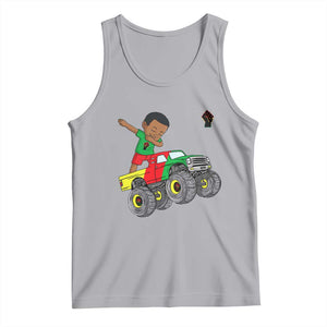 Funny Black History Tank Top African Kids Dabbing Black King In Monster Truck TS01 Athletic Heather Print Your Wear