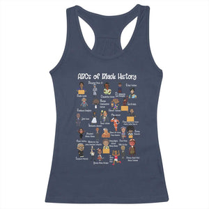 ABCs of Black History Pride Racerback Tank Top Juneteenth Black Freedom TS01 Navy Print Your Wear