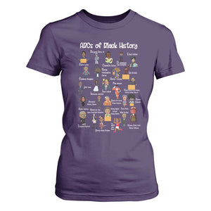 ABCs of Black History Pride T Shirt For Women Juneteenth Black Freedom TS01 Purple Print Your Wear