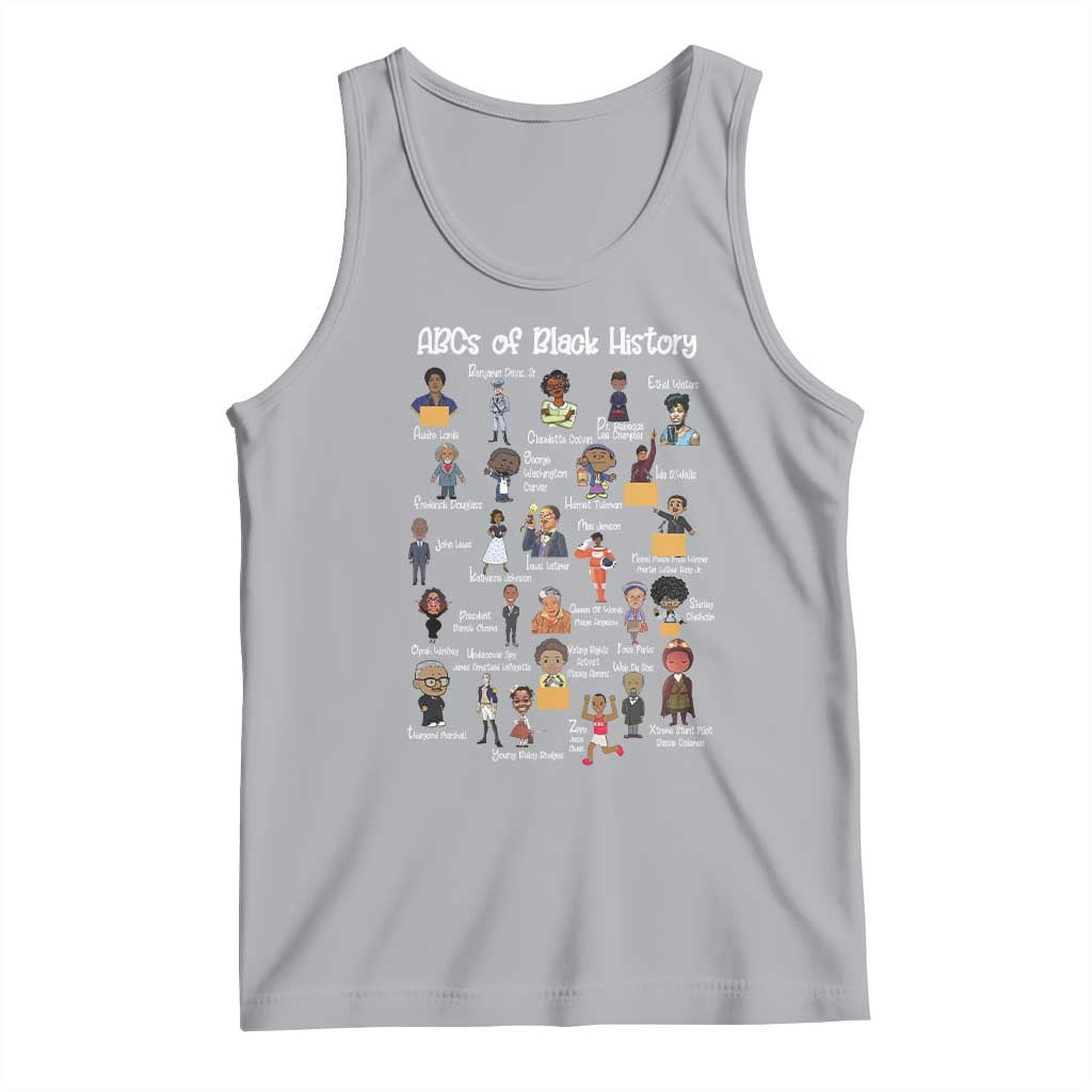 ABCs of Black History Pride Tank Top Juneteenth Black Freedom TS01 Athletic Heather Print Your Wear