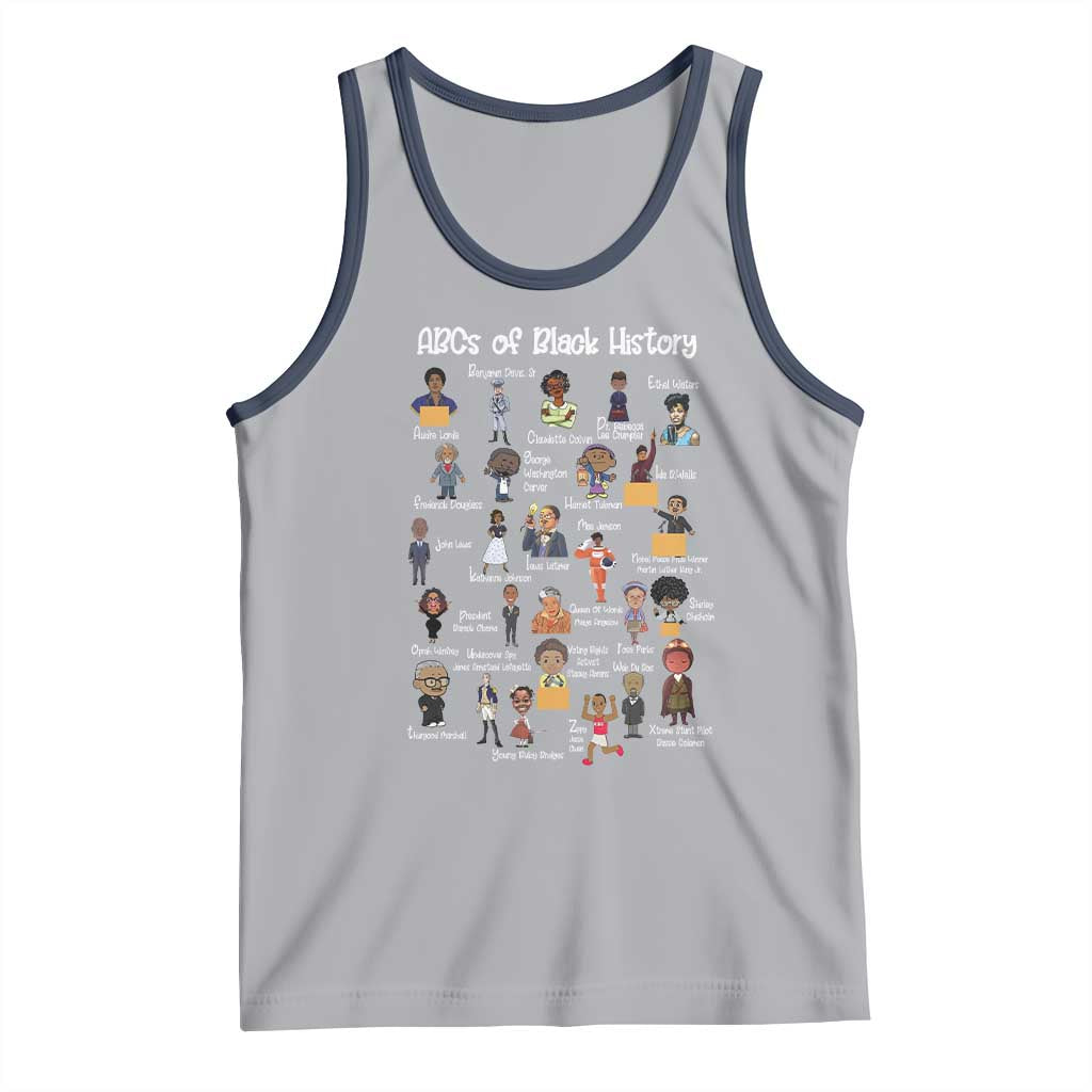 ABCs of Black History Pride Tank Top Juneteenth Black Freedom TS01 Athletic Heather Navy Print Your Wear