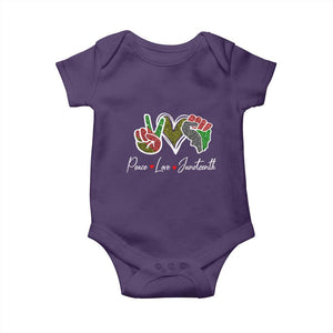 Peace Love Juneteenth Baby Onesie Black Freedom TS01 Purple Print Your Wear
