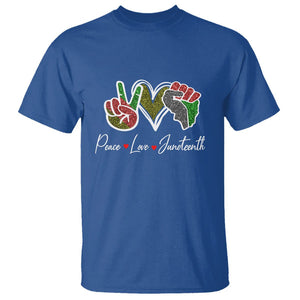 Peace Love Juneteenth T Shirt Black Pride Freedom TS01 Royal Blue Printyourwear