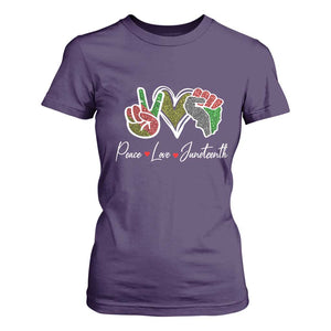 Peace Love Juneteenth T Shirt For Women Black Freedom TS01 Purple Print Your Wear